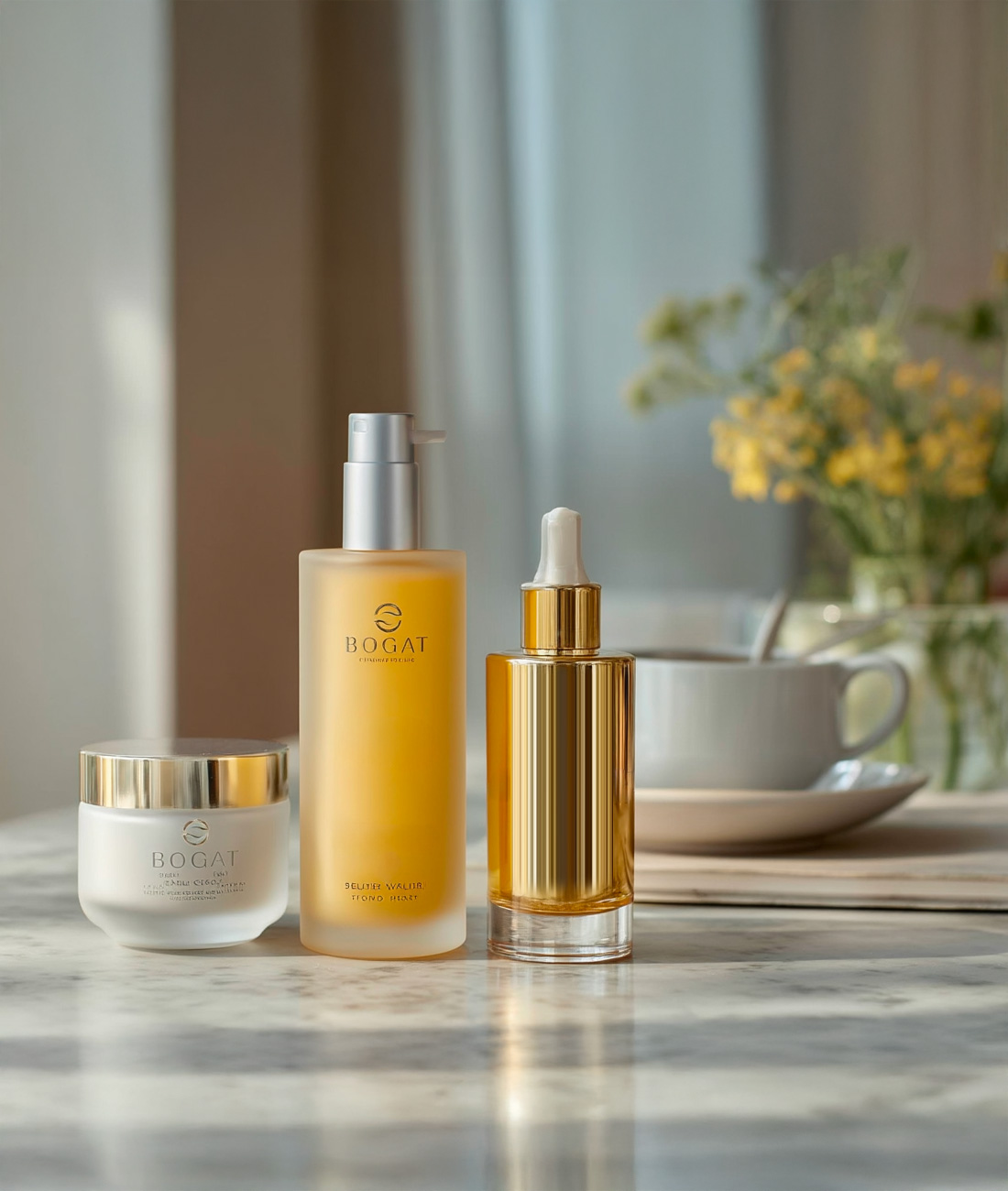 Premium skincare products.