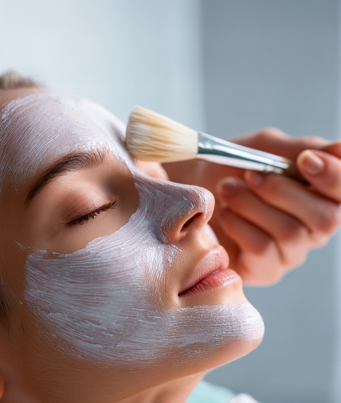 Custom facial treatment being applied to support skin cleansing and renewal.