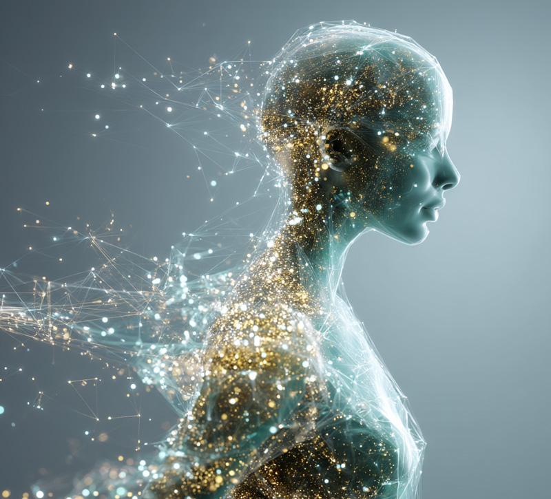 Digital visualization symbolizing metabolic and cellular wellness analysis.