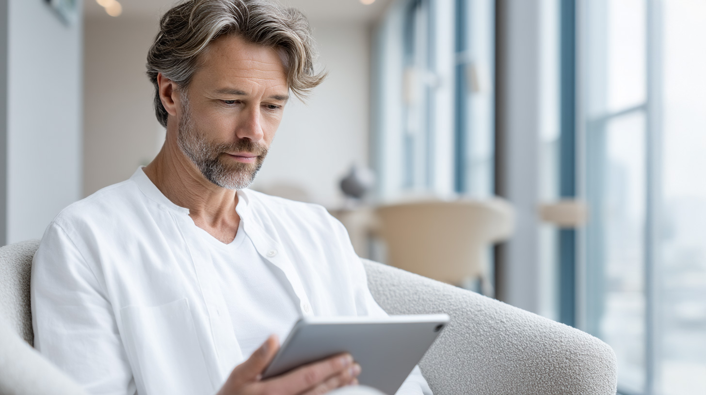 Calm visual accompanying the functional and integrative health consultation request form.