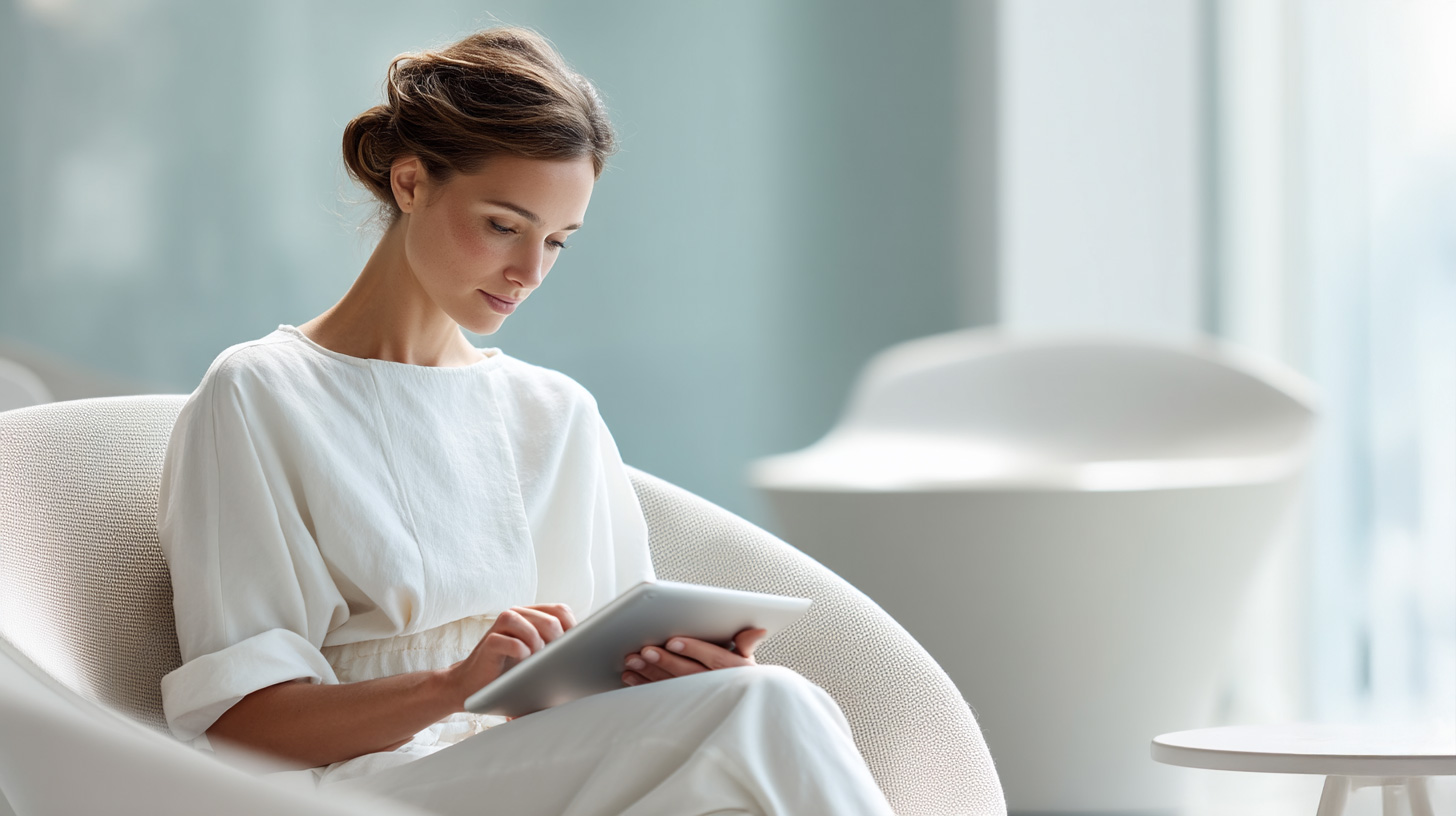 Calm visual accompanying the laser treatment consultation request form.