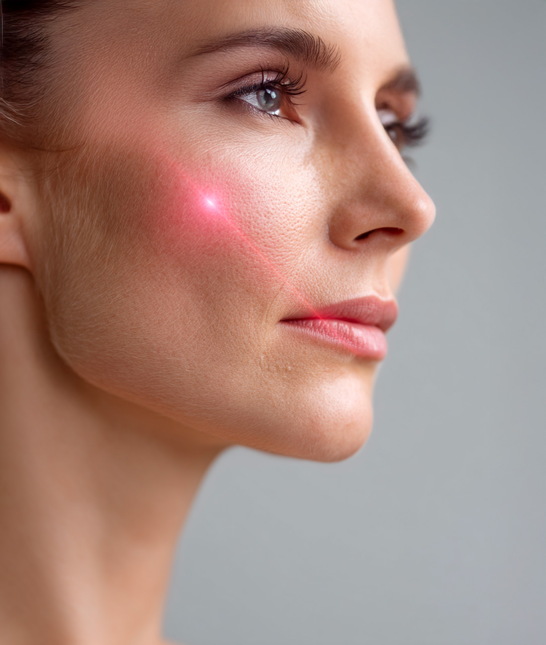 Facial laser treatment concept highlighting precision and targeted skin care.